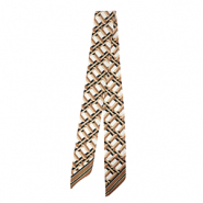 Bandana scarf with rectangle White-Light Brown-Brown