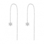 Stainless steel earrings sun Silver