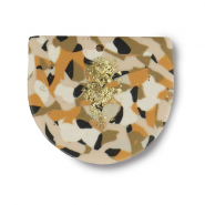 Polymer pendants Brown-Pink-White-Gold