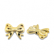 Metal-look beads bow Gold Metallic