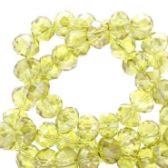 Top faceted beads 6x4mm disc Sunburst Yellow-Pearl Shine Coating