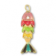 Metal charms fish Gold-Multicolour