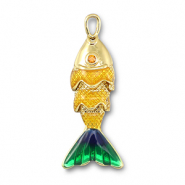 Metal charms fish Gold-Yellow-Blue-Green