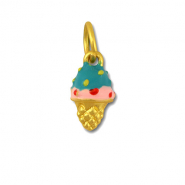 Metal charms ice lolly Turquoise-Pink-Gold