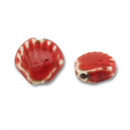 Beads ceramic shell Red