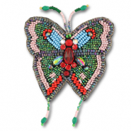 Brooches butterfly Red-Green-Pink