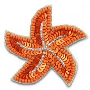 Brooches starfish Orange-Silverlined Transparent