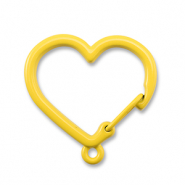 Colourful jewellery findings key chain heart with loop Yellow