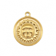 Stainless steel charms sun Gold