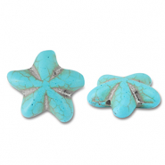 Beads Ceramic starfish Turquoise Blue
