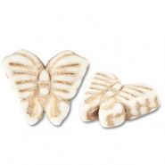 Beads Ceramic butterfly Off White