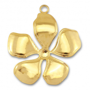 Stainless steel charms flower Gold