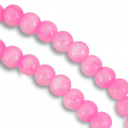 8 mm marbled glass beads Pink