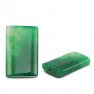 Natural stone beads Agate rectangle crackled Transparent Green