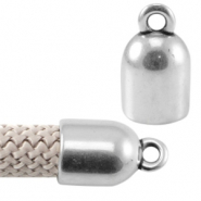 DQ European metal end cap with loop Antique Silver