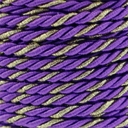 Trendy cord twisted 3mm Purple-Gold