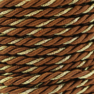 Trendy cord twisted 3mm Brown-Gold