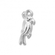 Stainless steel charms parrot Silver