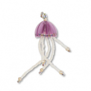 Glass seed beads charms jellyfish Lilac-Nude-Transparent AB