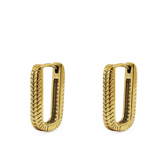 Stainless steel earrings / earpins oval Gold