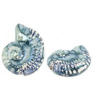 DQ greek ceramic beads shell Green-Blue-White