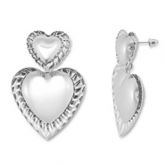 Trendy earrings heart Silver