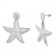 Trendy earrings starfish Silver