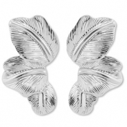 Trendy earrings leaf Silver
