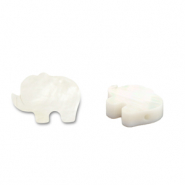 Shell beads elephant White (natural colour)