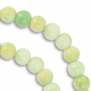 8 mm glass beads Light Green-Light Yellow