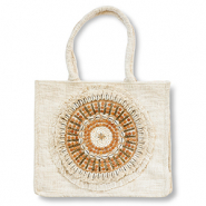 BY31&reg; Beach bag Off White-Brown-Gold