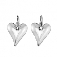 Stainless steel earrings heart Silver