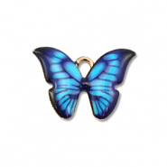 Metal charms enamel butterfly Gold-Blue-Black