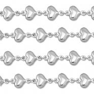 Stainless steel findings belcher chain heart Silver