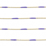 Stainless steel findings belcher chain with rod Gold-Purple