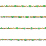 Stainless steel findings belcher chain 1mm Gold-Green