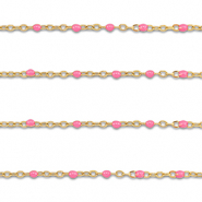 Stainless steel findings belcher chain 1mm Gold-Pink