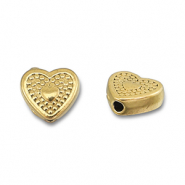 Stainless steel beads heart Gold
