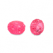 Resin beads rondelle 12mm Pink