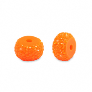 Resin beads rondelle 8mm Neon Orange