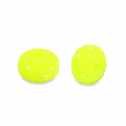 Resin beads rondelle 6mm Neon Yellow