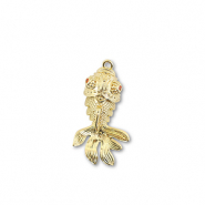 Brass TQ metal charms fish Gold-Orange