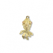 Brass TQ metal charms fish Gold-Orange