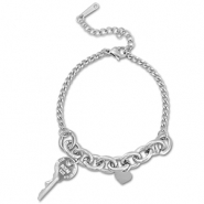 Stainless steel bracelets key Silver
