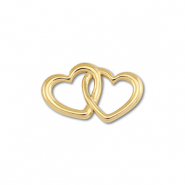 Stainless steel findings connector heart Gold