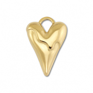 Stainless steel charms heart Gold