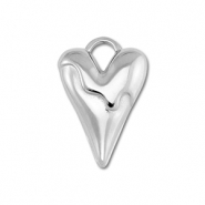 Stainless steel charms heart Silver
