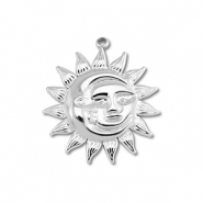 Stainless steel charms moon & sun Silver