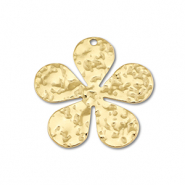 Stainless steel charms flower Gold