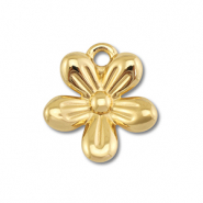 Stainless steel charms flower Gold